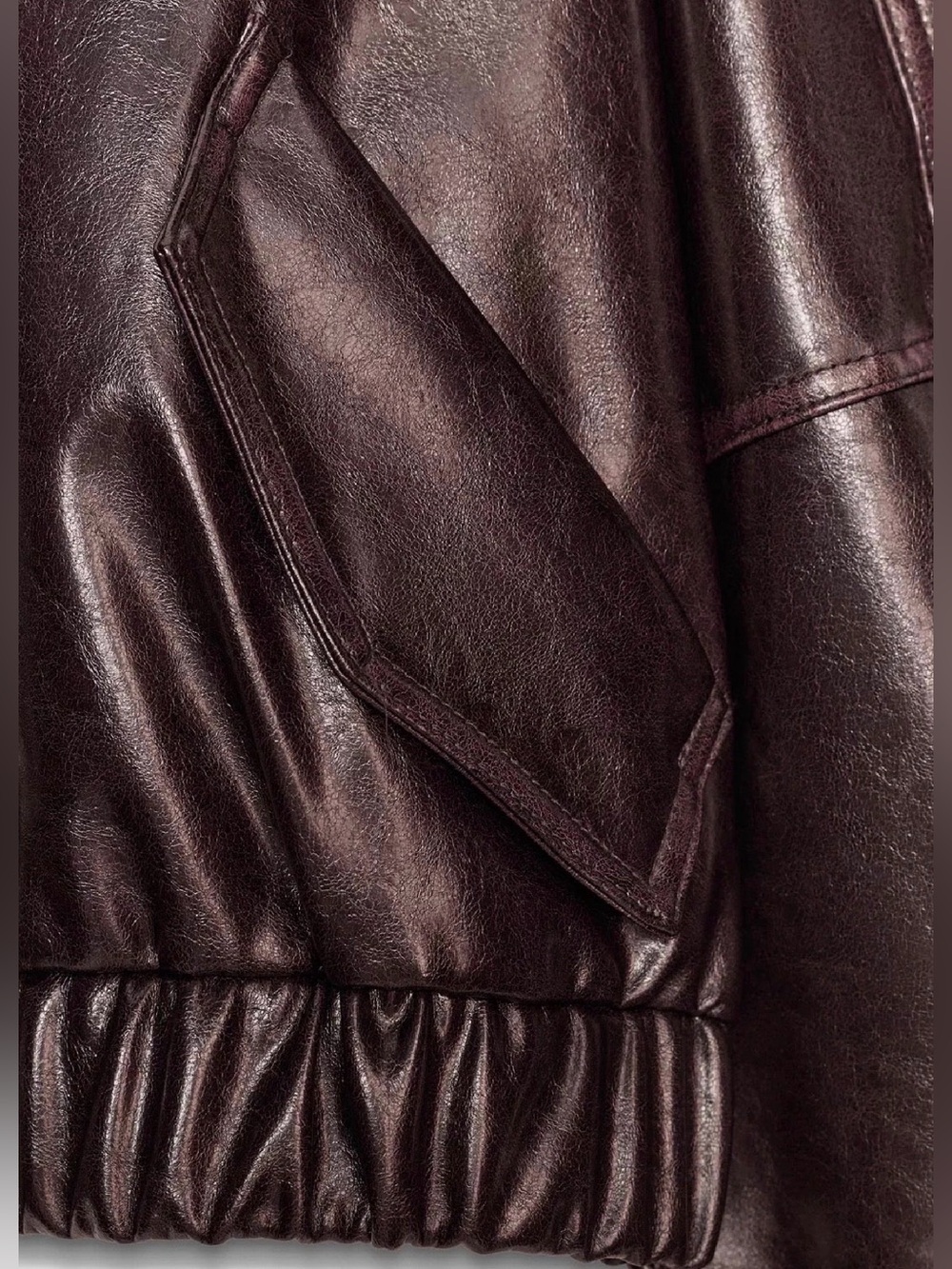 ZARA Faux Leather Bomber Jacket - Picture 5 of 6